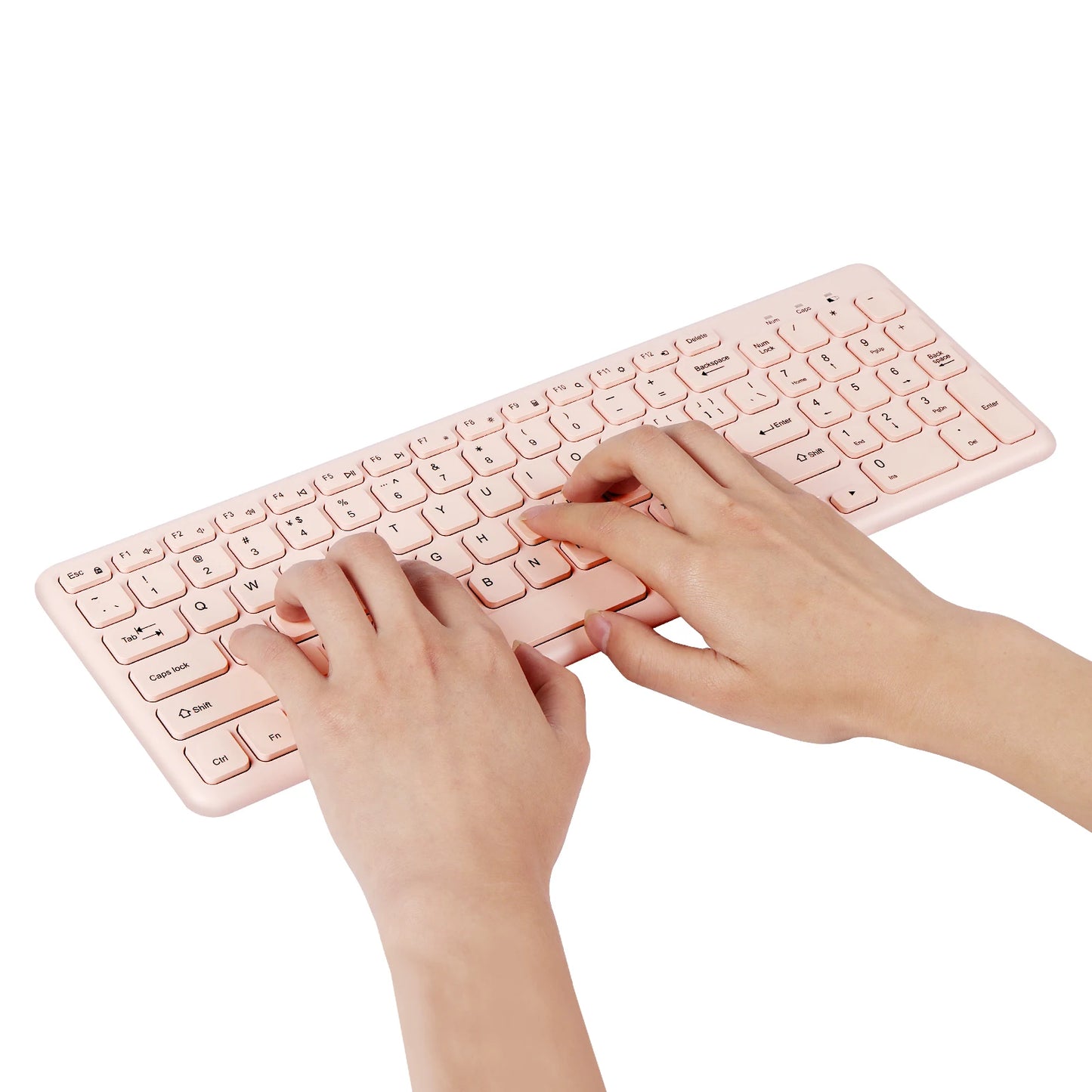Fashion Wireless Keyboard and Mouse Combo Gamer Silent Keyboards Mouse Set Ultra Thin Office PC Ergonomic Gaming Pink Keypad