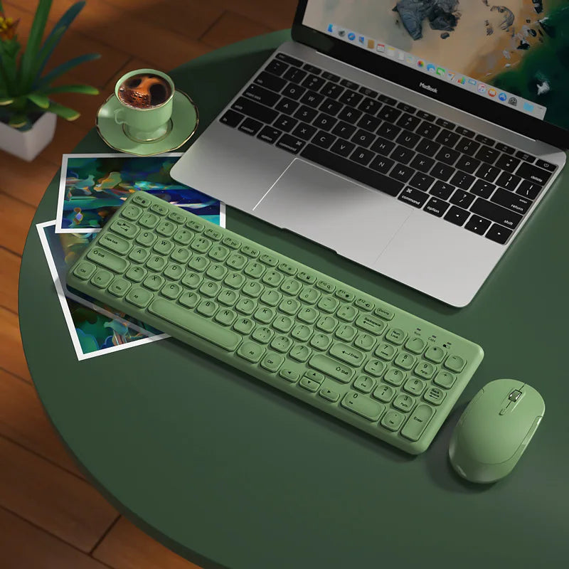 Fashion Wireless Keyboard and Mouse Combo Gamer Silent Keyboards Mouse Set Ultra Thin Office PC Ergonomic Gaming Pink Keypad
