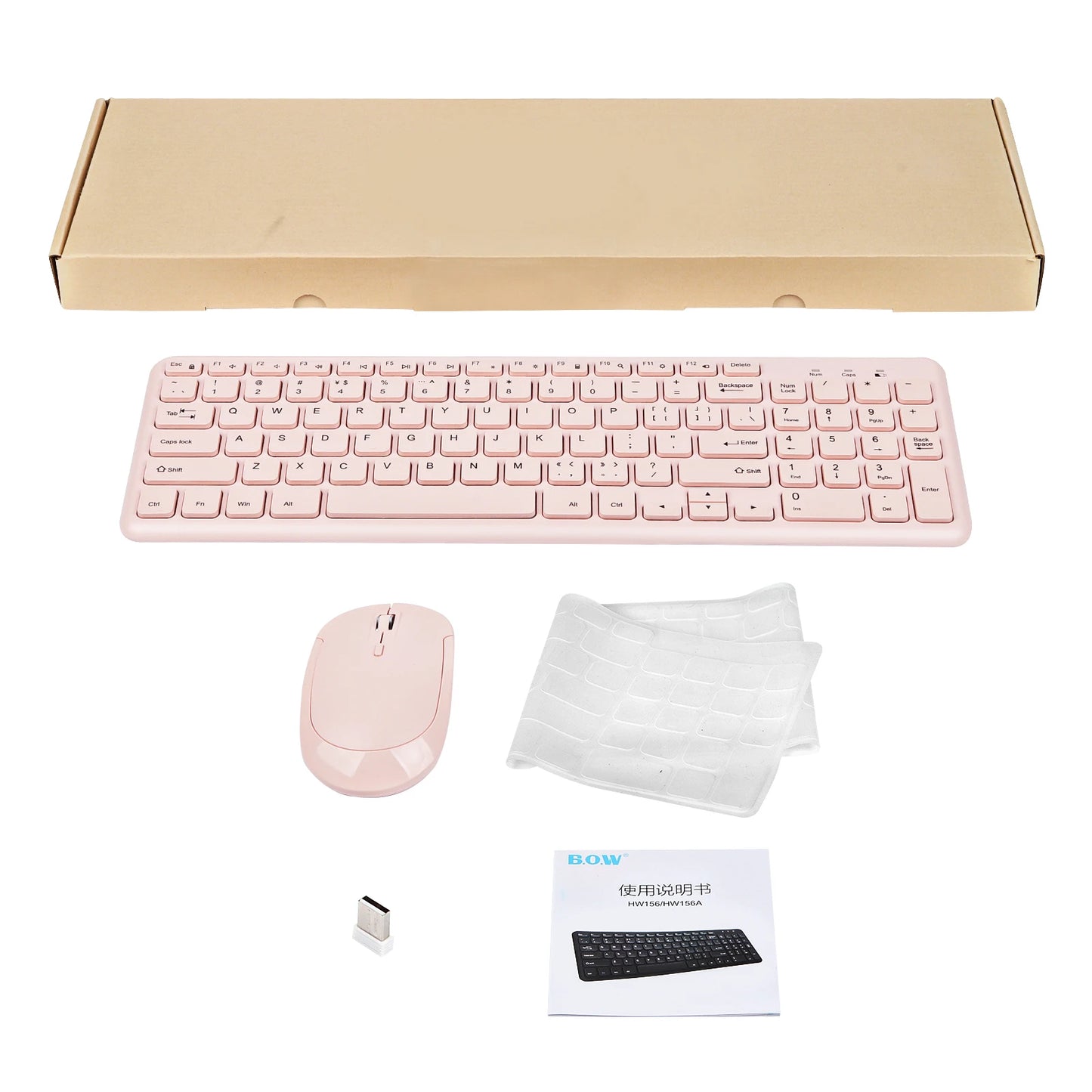 Fashion Wireless Keyboard and Mouse Combo Gamer Silent Keyboards Mouse Set Ultra Thin Office PC Ergonomic Gaming Pink Keypad