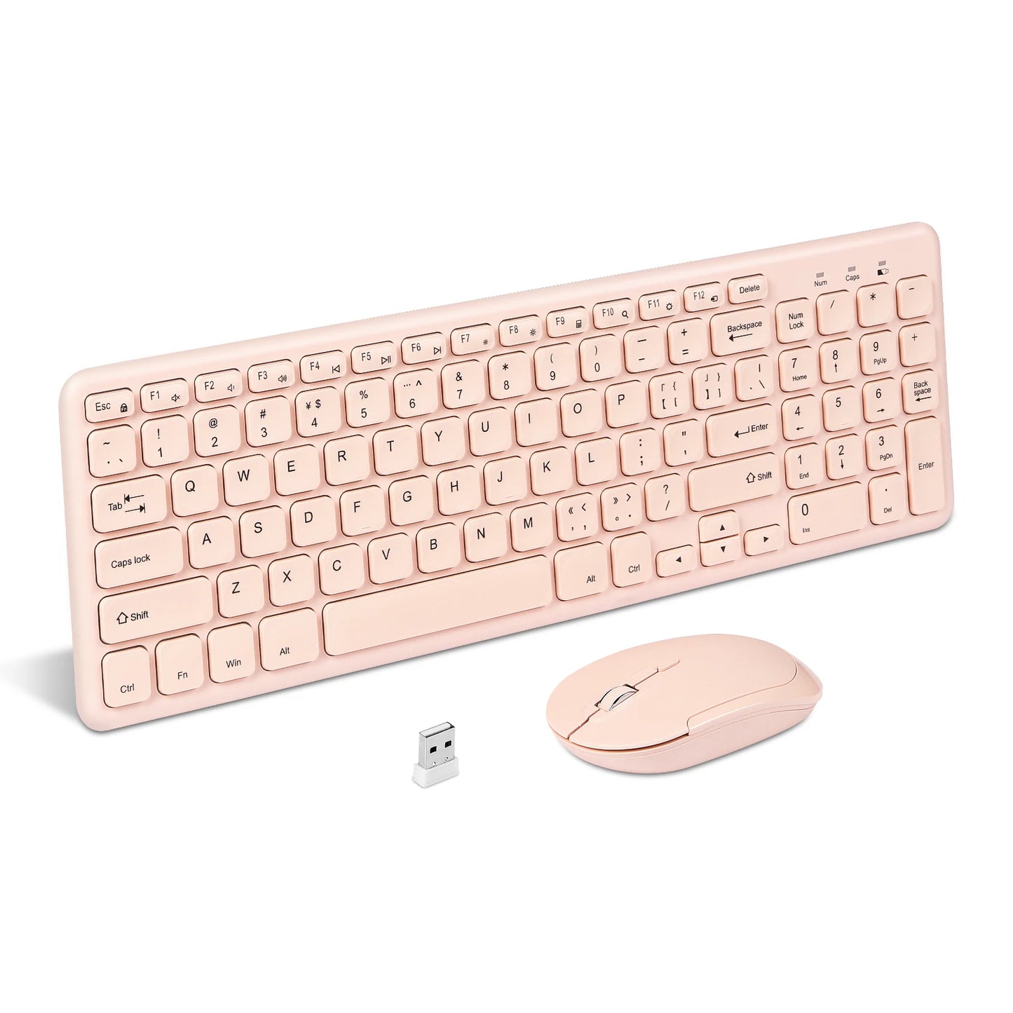 Fashion Wireless Keyboard and Mouse Combo Gamer Silent Keyboards Mouse Set Ultra Thin Office PC Ergonomic Gaming Pink Keypad
